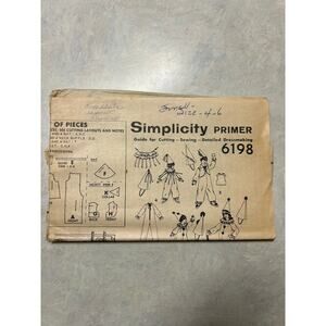 Vintage 1965 Simplicity primer #6198 Children's Clown Costume Size 4-6